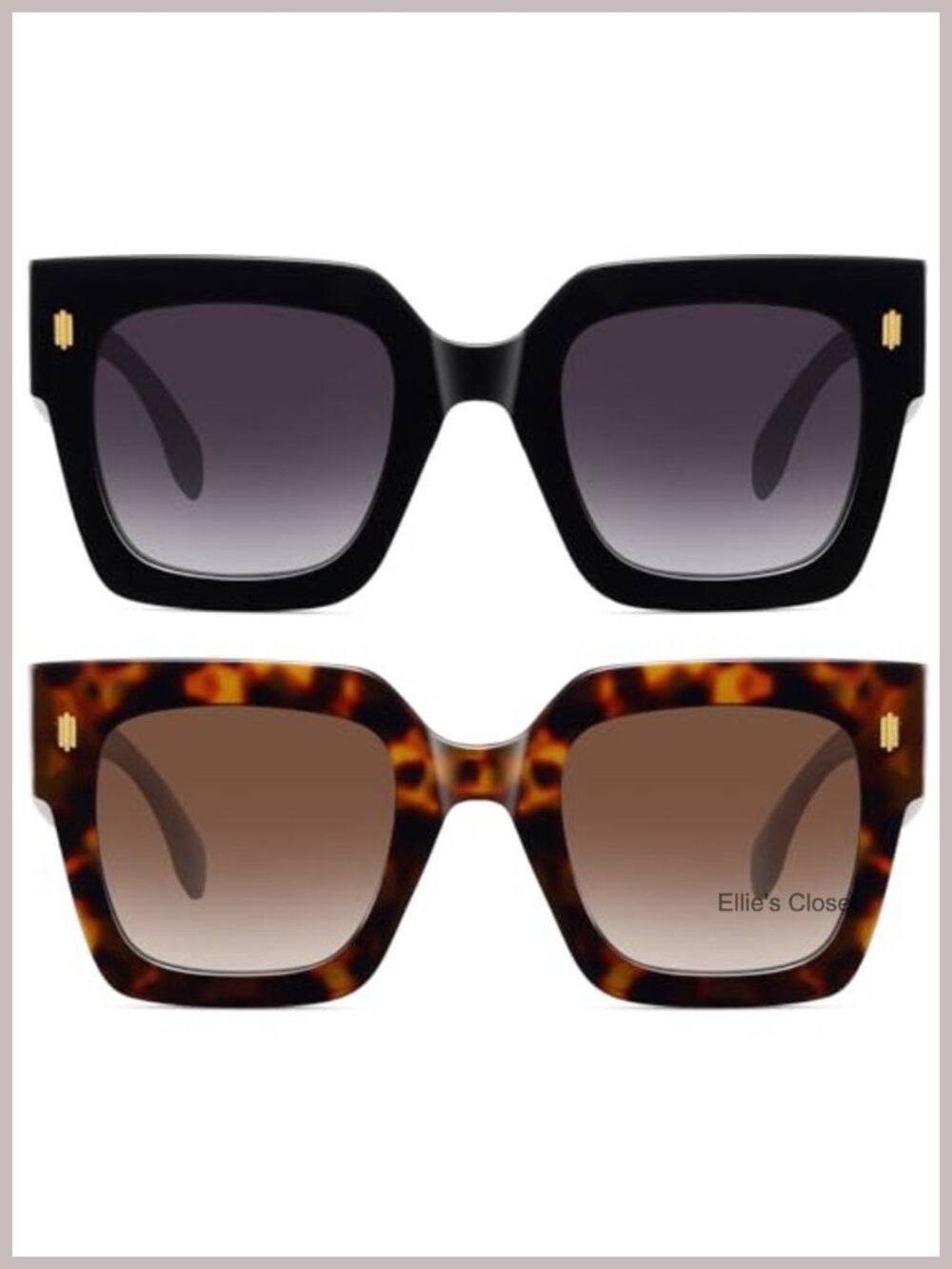Oversized Square Sunglasses TAC UV Protection Plastic Unisex